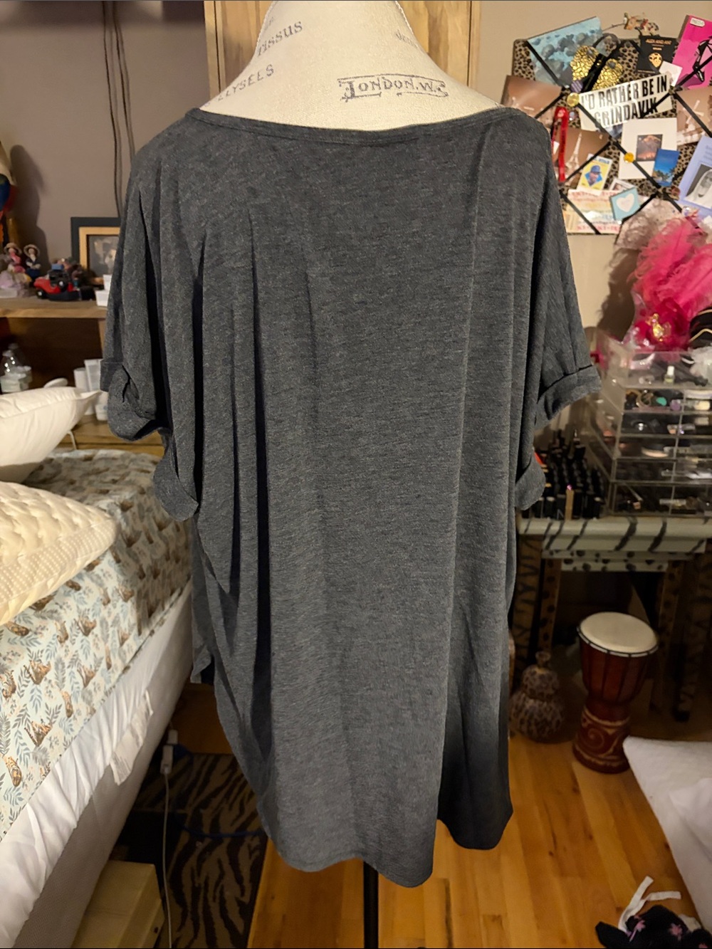Graphic Paris Eiffel Tower Tee in Charcoal Gray - 3X - Picture 3 of 5
